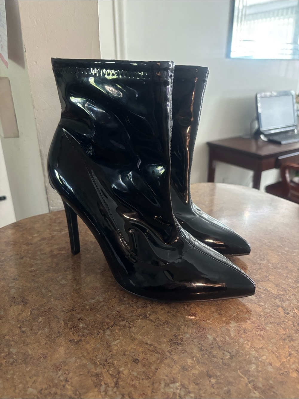 torrid Black Patent Pointed-Toe Stiletto Ankle Boots